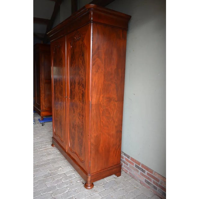 Brown Antique Biedermeier Cabinet in Mahogany For Sale - Image 8 of 10