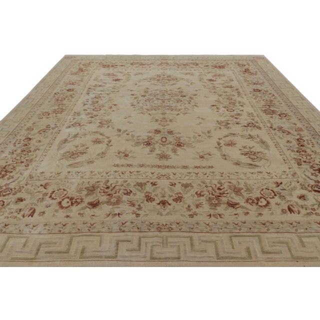 2010s Rug & Kilim’s European Axminster Style Rug in Cream With Floral Patterns For Sale - Image 5 of 7