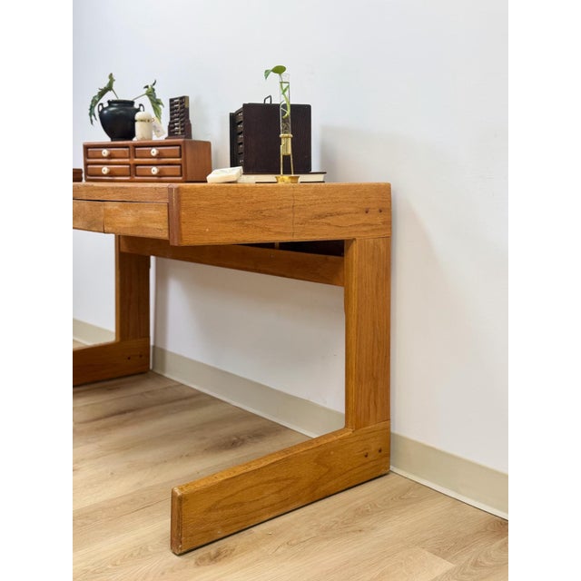 Late 20th Century Vintage Handmade Organic Modern Pine Plywood Desk, Lou Hodges Style MCM For Sale - Image 5 of 18