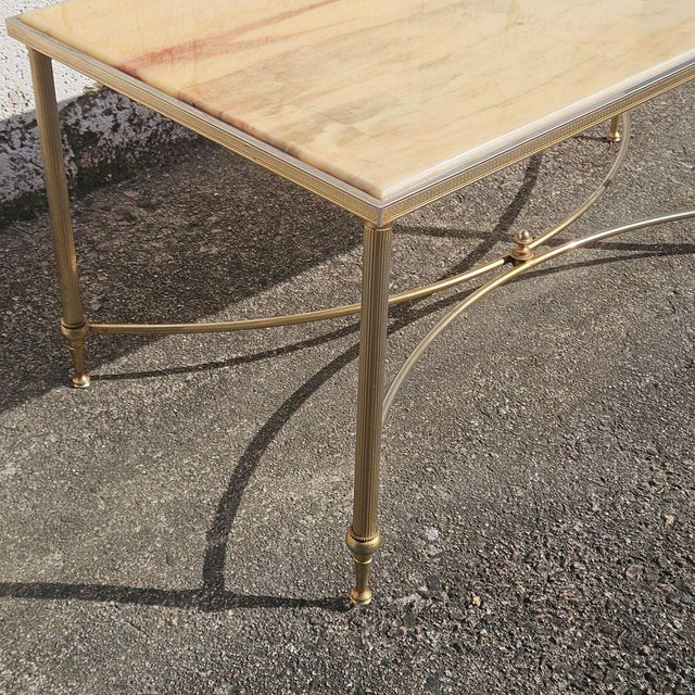 Metal Vintage Marble Coffee Table from Maison Jansen For Sale - Image 7 of 18