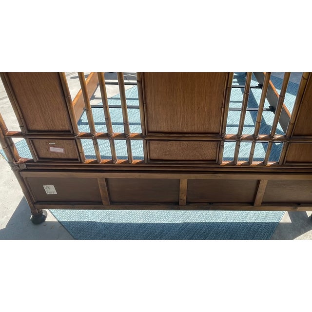 Baker Furniture Rattan King Size Bed, Coastal British Colonial Style For Sale - Image 12 of 14