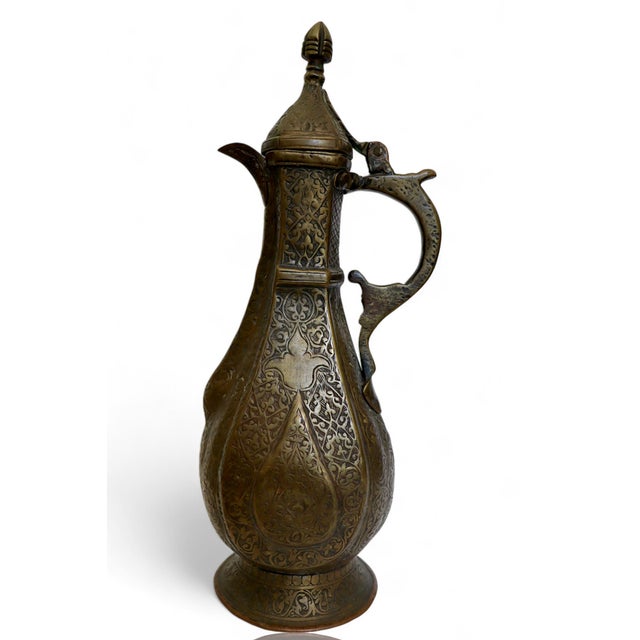 Antique Central Asian Brass Teapot Ewer 19th century Bukhara - Samarkand Oftoba - vessel for water. Bukhara, the end of...