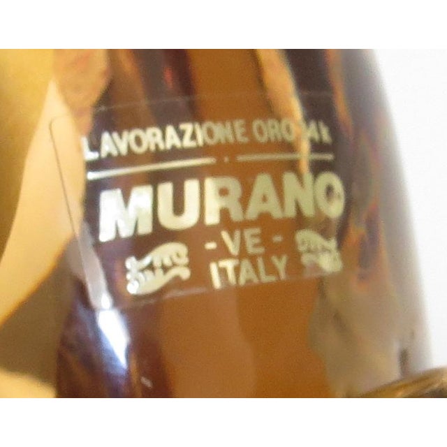 Vintage Murano Gold Infused Clear Glass Sculpture of a Pelican For Sale - Image 9 of 9