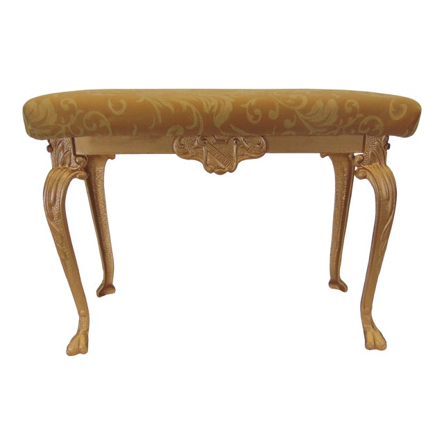 Cast Iron Gold Claw Foot Vanity Bench | Chairish