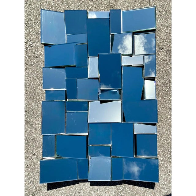 Mid-Century Modern Vintage “Slopes” Mirror After Neil Smalls For Sale - Image 3 of 12