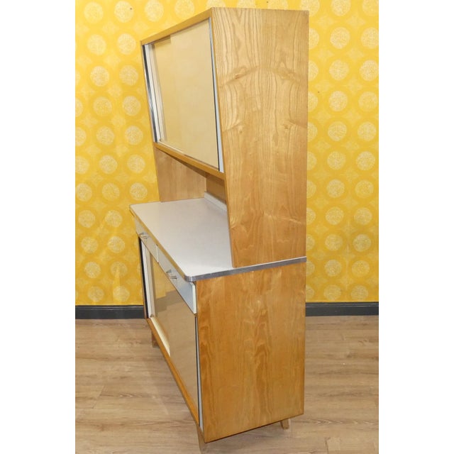 Tan Small Pastel Wood and Resopal Kitchen Cabinet, 1950s For Sale - Image 8 of 18