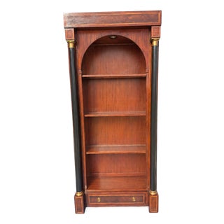 Maitland-Smith Neoclassical Empire-Style Illuminated Mahogany Bookcase For Sale