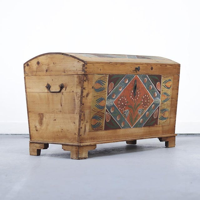 Swedish Painted Rustic Farmhouse Chest For Sale - Image 8 of 10