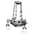 Exceptional Bespoke custom made French Country style 4-light chandelier showcases the exquisite artistry of black iron...