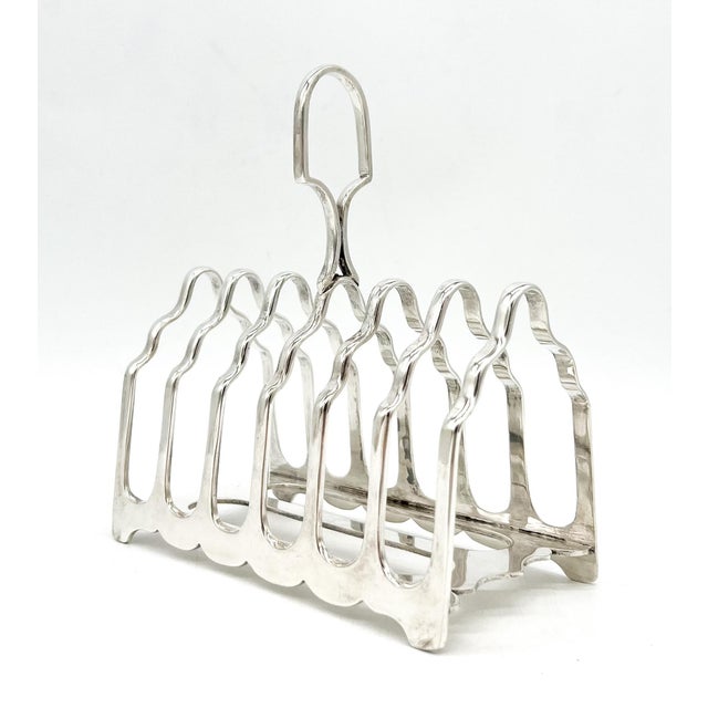 Victorian Vintage English Silver-Plated Toast Rack – Traditional / English Country For Sale - Image 3 of 11