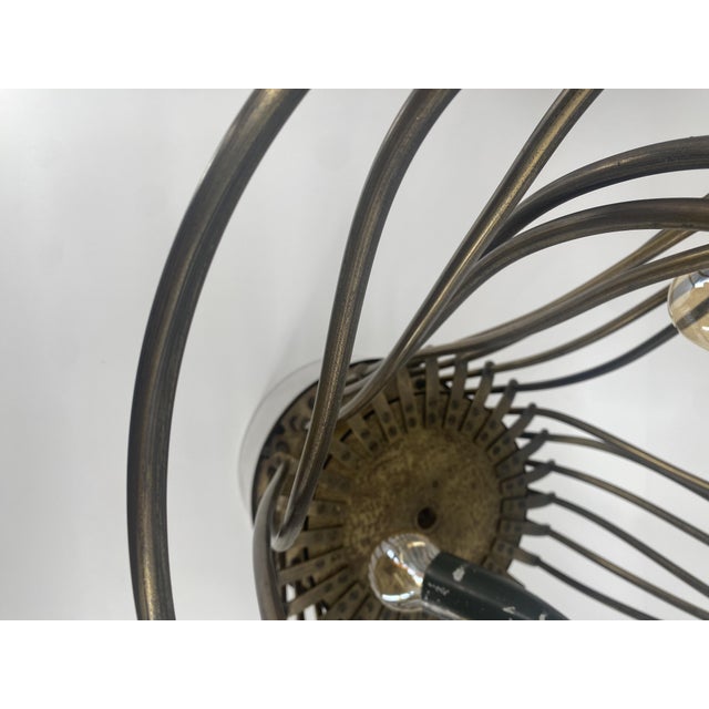 Metal Art Deco 28-Arm Lamp Object with Acrylic Glass Ring, 1920s For Sale - Image 7 of 15