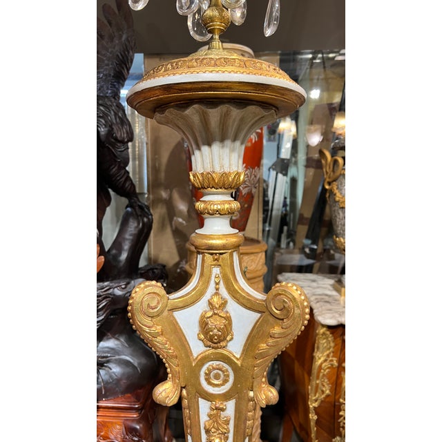 Pair French Regence Louis XIV / XV Style Giltwood Pedestals / Plant Stands For Sale - Image 4 of 9