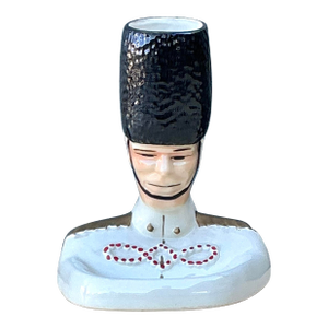 Vintage Glazed Ceramic Soldier Valet