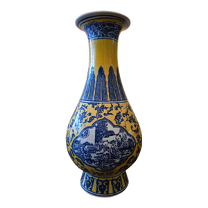 Vintage Chinese Porcelain Signed Vase Hollywood Glamour
