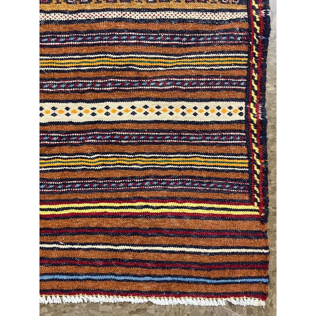 Vintage Handwoven Afghan Meymana Runner 2'10" X 8'8" For Sale - Image 4 of 6