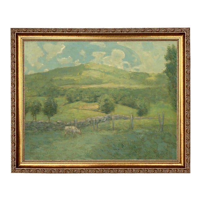 "Scenic Spring Landscape" Canvas Print in Thin Gold Frame For Sale