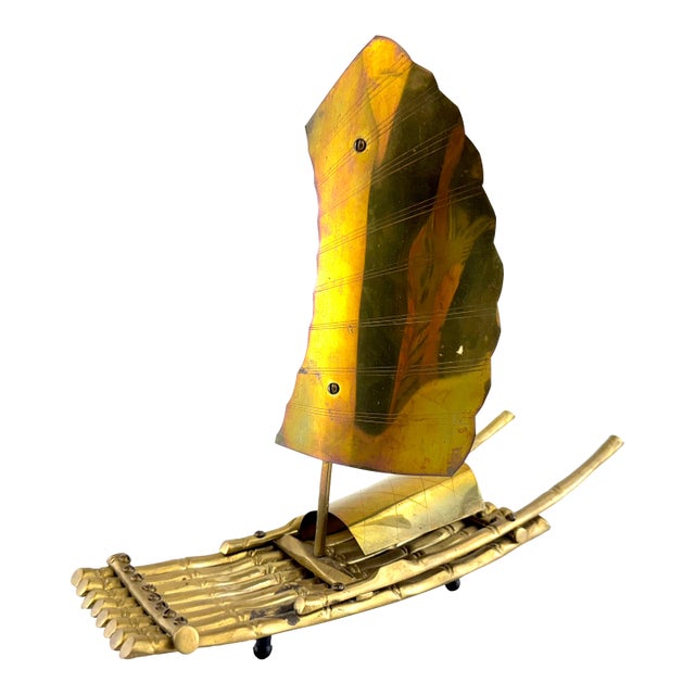 Mid-Century Brass Asian-Style Sailboat For Sale