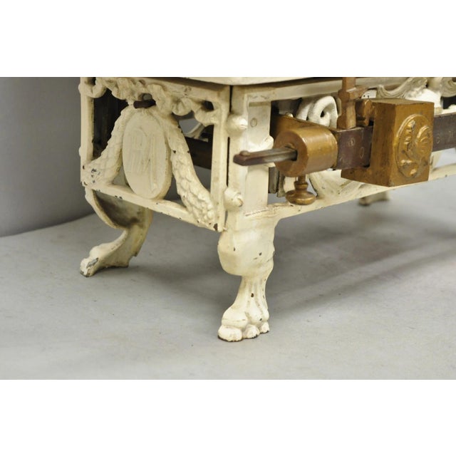 Antique Putzeys & Melot Liège Belgium Neoclassical Style Cast Iron Baby Scale For Sale - Image 12 of 18