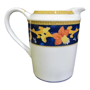 Bernardaud Limoges Cobalt Roma Bleu Floral Creamer Pitcher