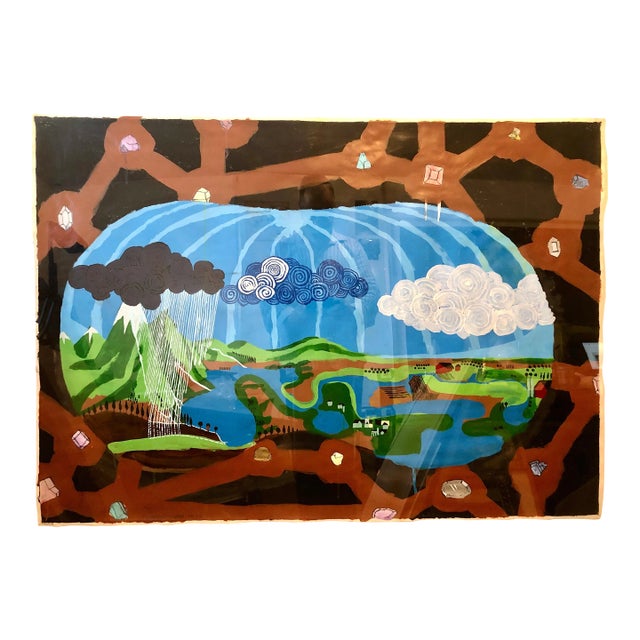 Scoli Acosta Large Contemporary Mixed Media Painting LA Artist External Horizons 2004 For Sale