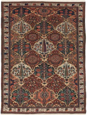 Antique Persian Bakhtiari Rug - 5'2"x 7'