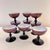 1960s 9 Carlo Moretti Amethyst cased glass coupe glasses // eggplant or raisin colored blown glass // purple and white colored glass stemware For Sale - Image 13 of 13