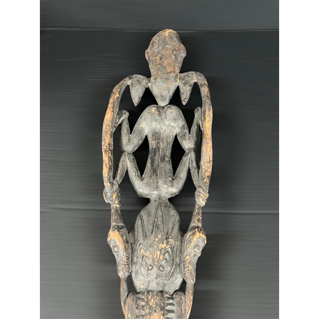 Black Mid 20th Century Papua New Guinea Middle Sepik Region Ceremonial Suspension Food Hook For Sale - Image 8 of 10
