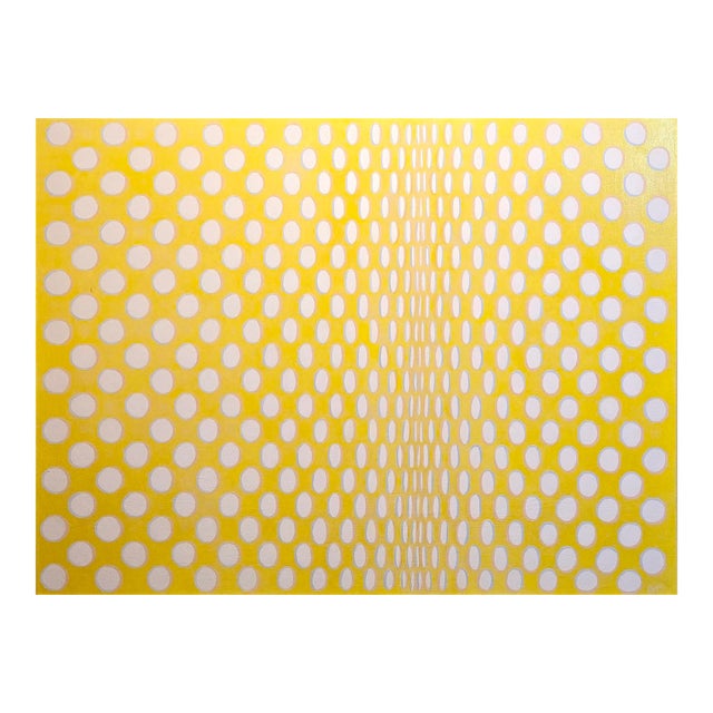 Krista Augius - The Geometric Golden Fold- Optical Circles-Oil Painting For Sale