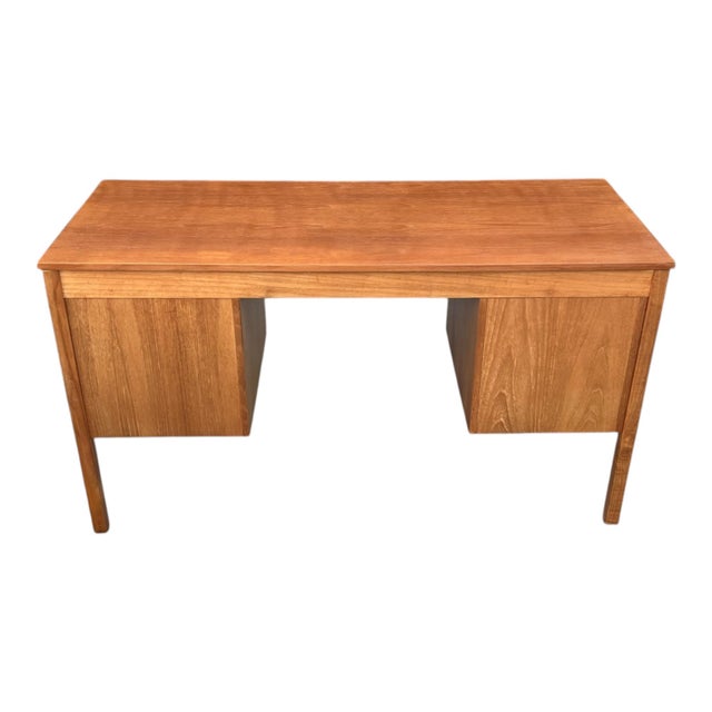 Mid-Century Modern Walnut Desk With File Drawer & Three Drawer Storage, Restored For Sale - Image 15 of 16