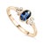 Modern Oval Cut Blue Sapphire and Diamond 14k Gold Ring Size 6.5 For Sale - Image 3 of 12