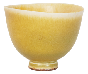Miniature Yellow Bowl on Foot Thrown by Berndt Friberg, 1960s