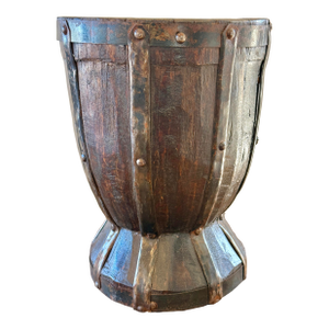 Vintage Wooden Decorative Vessel