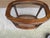 Vintage Two Tier Oval Glass Wood Woven Cane End Table Mid Century Neoclassical. For Sale - Image 9 of 13