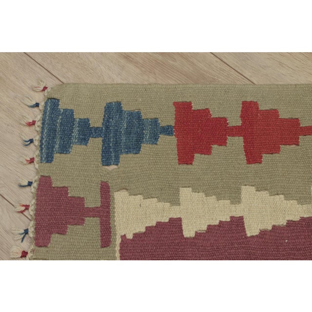 Textile 1970s Farmhouse Style Geometric Design Pink Oushak Kilim Rug For Sale - Image 7 of 13