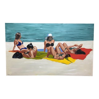 Day at the Beach Contemporary Oil Painting For Sale