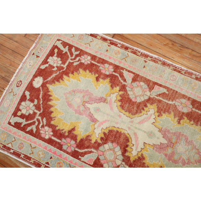 Pink Vintage Zabihi Collection Turkish Anatolian Small Room Rug - 6'6" x 10' For Sale - Image 8 of 8
