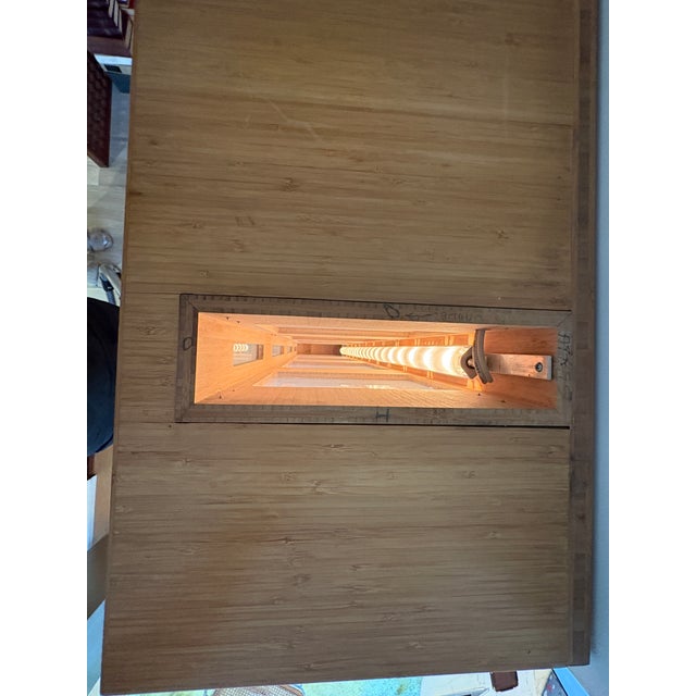 Custom Built Bamboo Wood Book Shelf With Led Lighting For Sale - Image 14 of 14