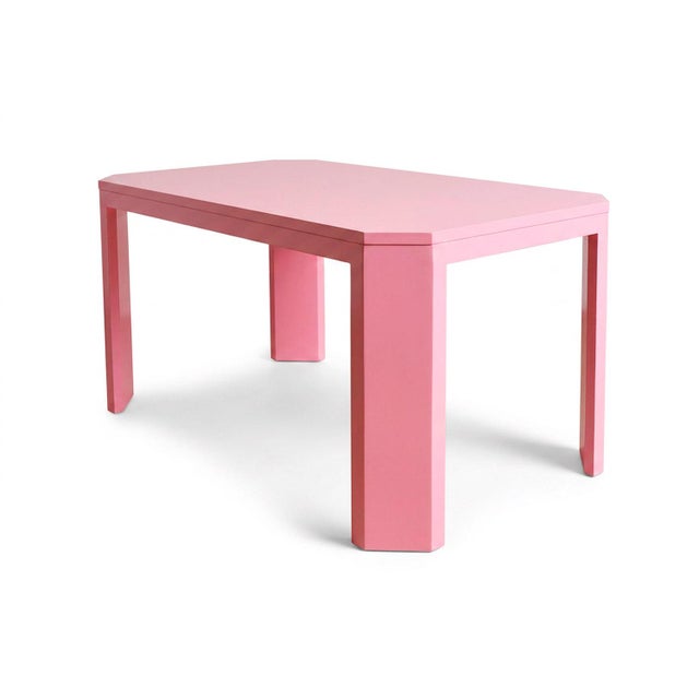 Acento Dining Table in Pink Lacquer by Moanne For Sale - Image 4 of 7