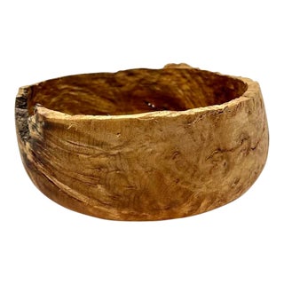 Late 20th Century Turned Burlwood Bowl For Sale