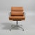 Mid-Century Modern Eames Aluminum Group Side Chair With Arms for Herman Miller Brown Leather For Sale - Image 3 of 7