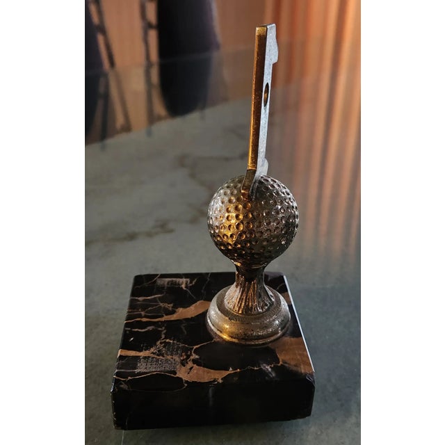 1962 Golf Trophy on Black Marbled Stone Base Hole in One For Sale - Image 12 of 14
