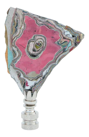 Polished Graffiti Lamp Finial on Chrome