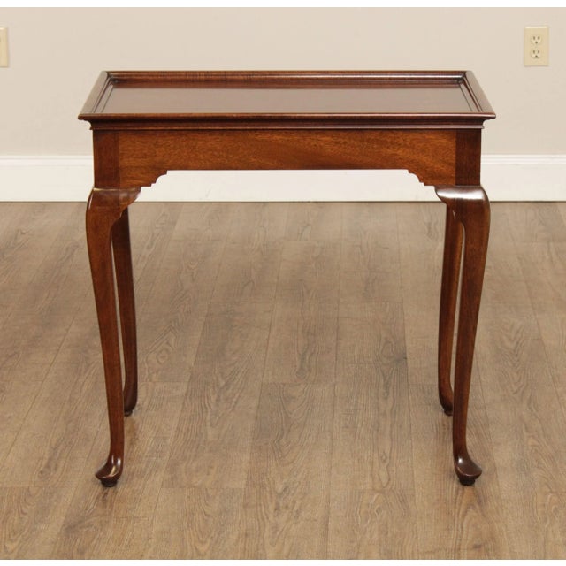 Kindel Furniture 1980s Kindel Queen Anne Style Mahogany Tea Table For Sale - Image 4 of 13