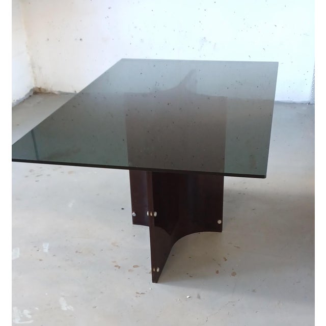 MCM Smoked Glass Dining/Conference Table With Black Lucite Base, in the Manner of Charles Hollis Jones For Sale - Image 4 of 10