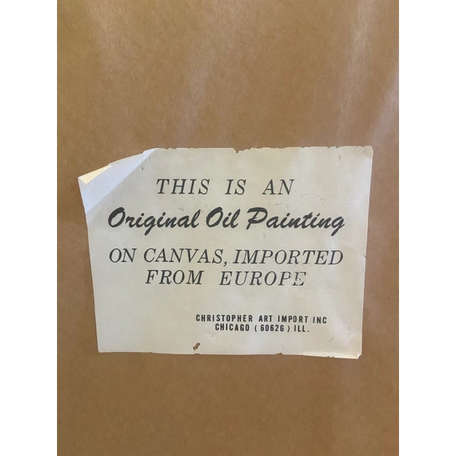 Turquoise Mid Century Still Life Oil on Canvas Painting by Agostino Vincenzi For Sale - Image 8 of 10