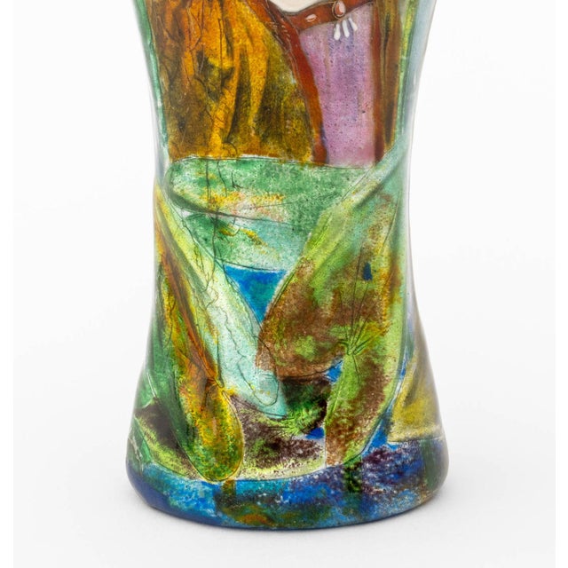 Early 20th Century Camille Faure Attr. Enamel Portrait Vases, Pair For Sale - Image 5 of 7