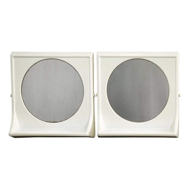 Space Age Italian Terry Plastic Mirrors, 1970s, Set of 2 For Sale