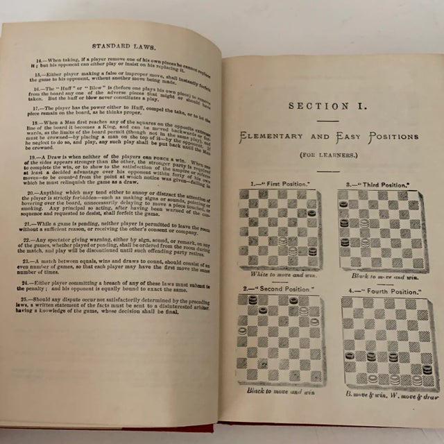 Paper Antique The Game of Draughts Book For Sale - Image 7 of 8