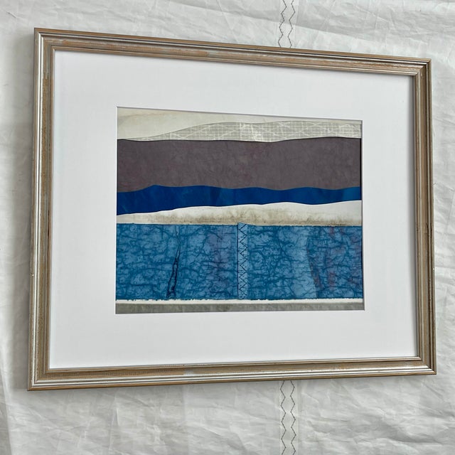 2020s Contemporary Semi-Abstract​ Mixed Media Nautical Sailcloth Landscape​ - By JJ-Hogan | Be Your Best in Your Darkest Moments, Framed For Sale - Image 5 of 8