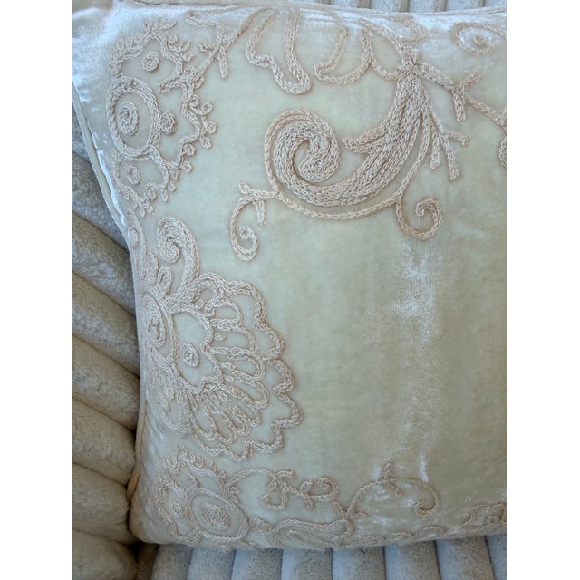 Shabby Chic Pair of Anke Drechsel Velvet Pillows For Sale - Image 3 of 5